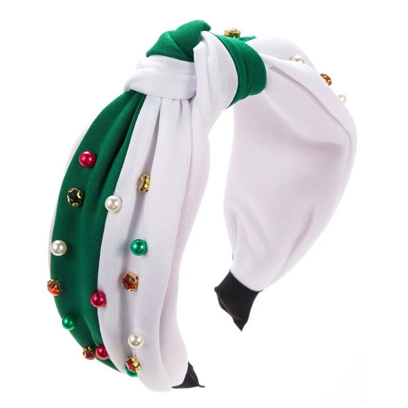Flytop Women's Headband Manufacturer - Christmas Tree Santa Rhinestone Knot Fabric Plastic Wide-Brimmed