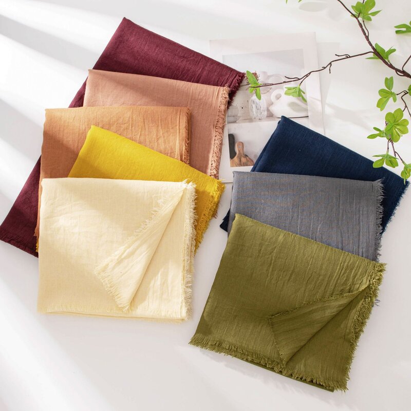 HeadScarf Manufacturer - Women's Customizable Fashion Polyester Sunscreen Shawl Simple Minimalist Hijab Scarfs