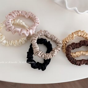 Hair Scrunchies Manufacturer - Wholesale Factory Price Solid Color Set Girl Silk Scrunchie Elastic