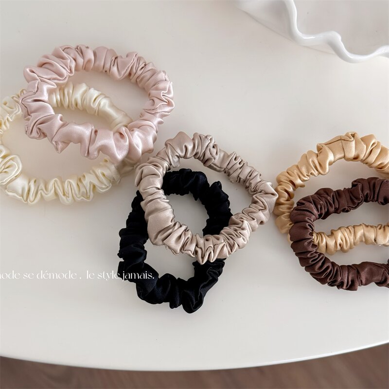 Hair Scrunchies Manufacturer - Wholesale Factory Price Solid Color Set Girl Silk Scrunchie Elastic