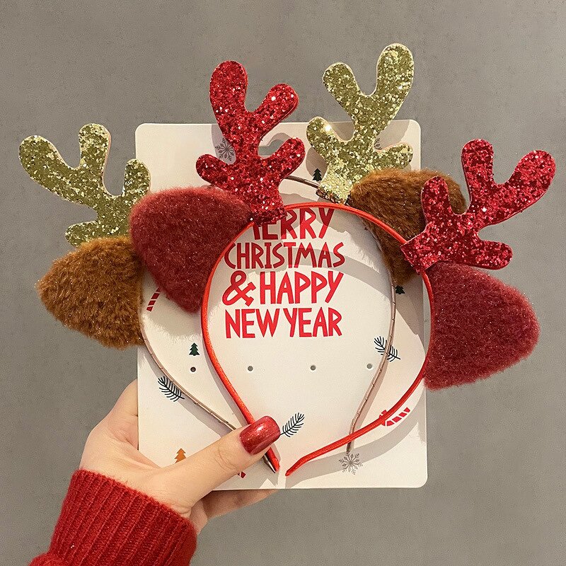 Hairband Manufacturer - Christmas New Year for Kids Cartoon Xmas Tree with Bow Antlers for Girls