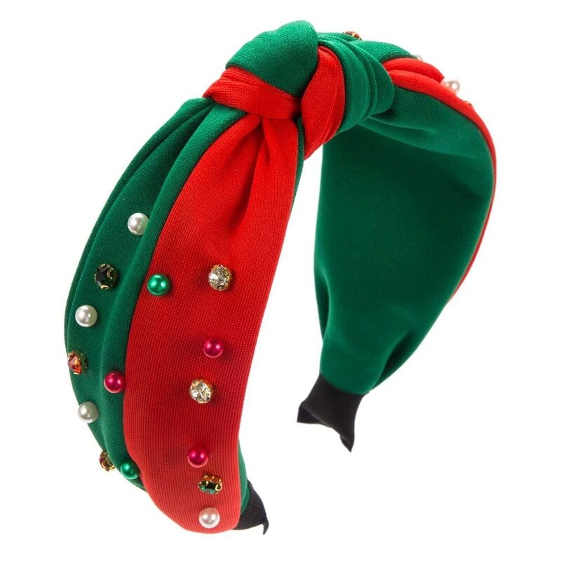 Flytop Women's Headband Manufacturer - Christmas Tree Santa Rhinestone Knot Fabric Plastic Wide-Brimmed