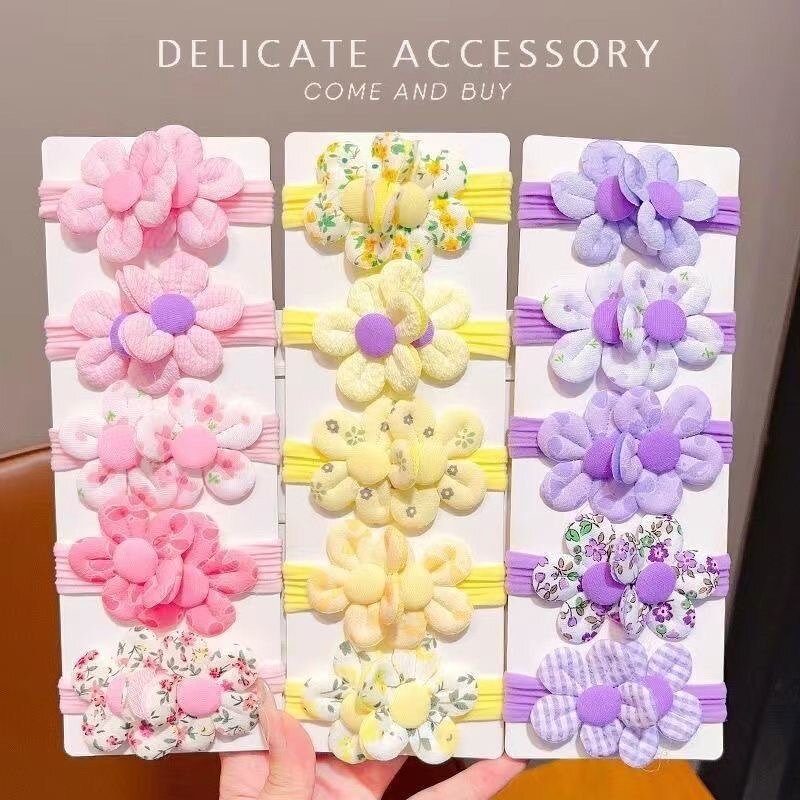 Fabric Hair Ties Manufacturer - Wholesale Cute Little Girl Princess Baby Flower Bow Children's Elastic for Women