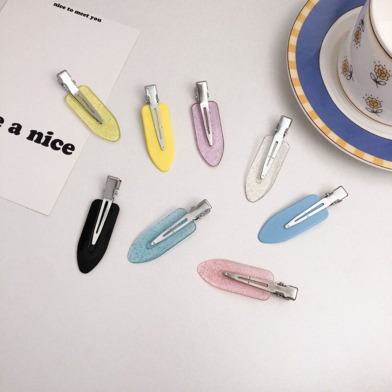 Hair Clips Manufacturer - Custom Logo Trendy 2025 Make up Hairpin for Girls Curl Seamless Acetate Metal