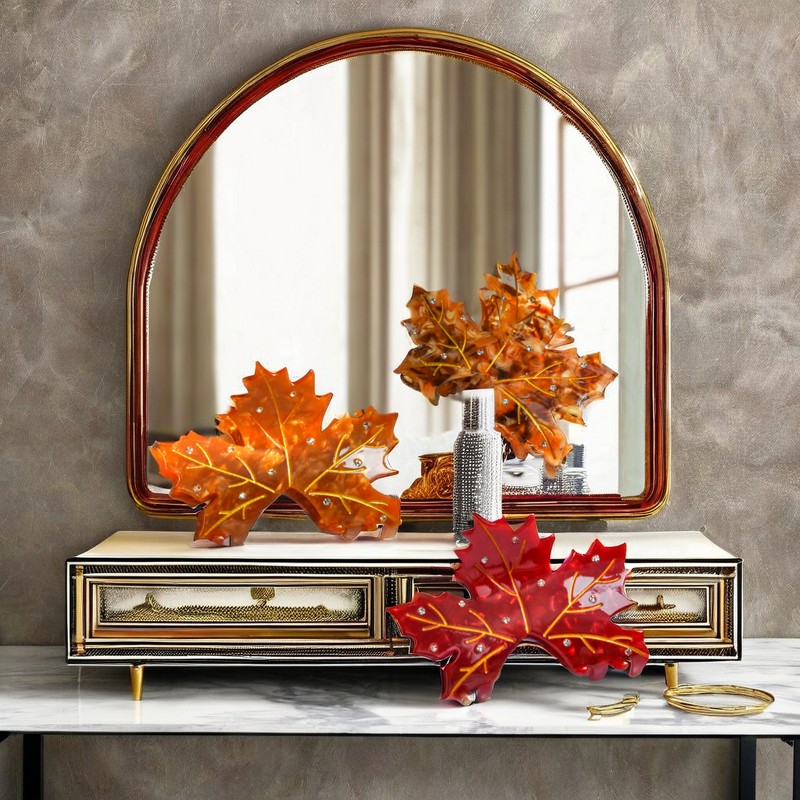 Hair Claw Clip Manufacturer - New Design Fun Simulated Maple Leaf Acetate for Girl Woman