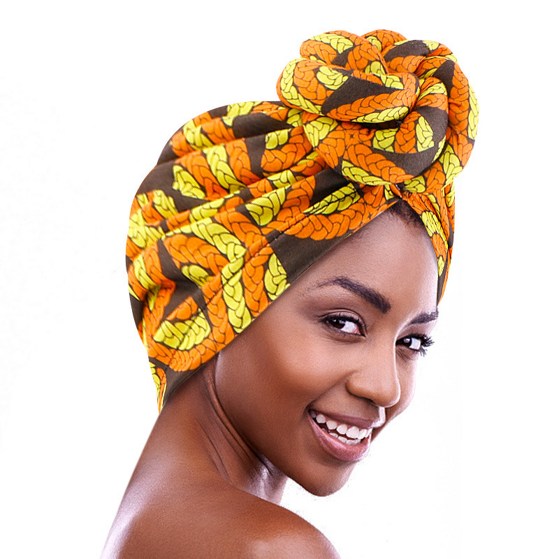Headscarf Hat Manufacturer - African Print Braided Ball Ethnic Summer Polyester Canvas JDT-41A-1
