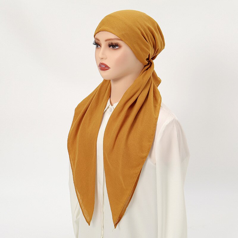 Muslim Headscarf Manufacturer - Sharut Wholesale Hot Selling Ladies Elastic Cotton Linen Hijab Cap Instant Scarf