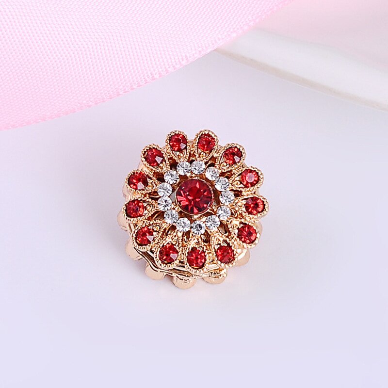 Muslim Brooch Manufacturer - Women's Strong Magnetic Inlaid Diamond Double-sided Drill Flower Yiwu Trinket Silk Scarf Magnetic Buckle