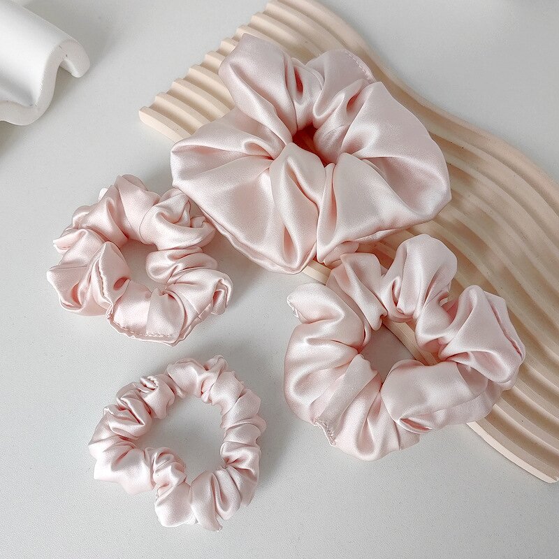 Hair Scrunchies Manufacturer - Solid Color High-Grade Satin 100 Mulberry Silk for Girls Hair Hands