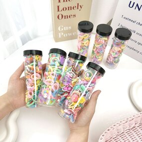 Rubber Hair Ties Manufacturer - 2025 Hot Selling Children's Cute Candy Color Small Mini Set Soft for Women Children Girls