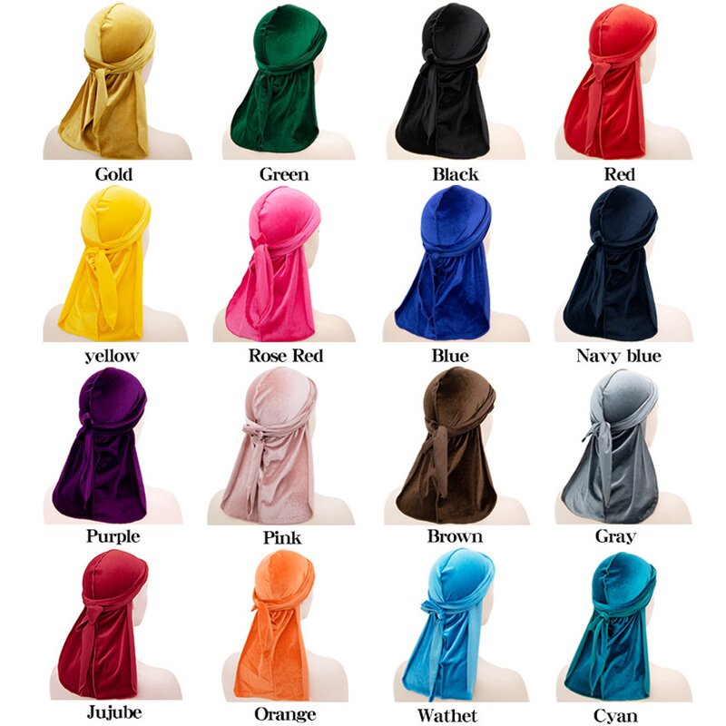 Duraq Manufacturer - Custom Logo Elastic Long Tail Satin Silky Multifunction 360 Wave Bandanas Turbans