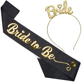 Sash Headband Manufacturer - with Crown Tiara Hot Stamping Print for Bridal Shower Bachelorette Party