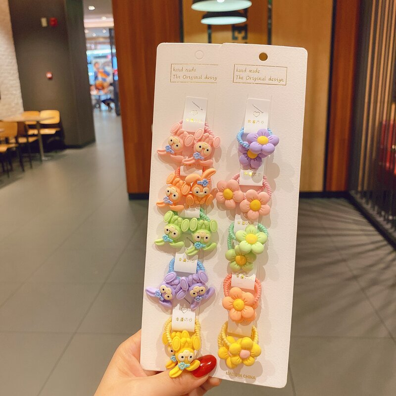 Hair Rope Manufacturer - Cute Cartoon Decoration Children's Ten-piece Girl Elastic Thumb Rubber Band Hair Tie
