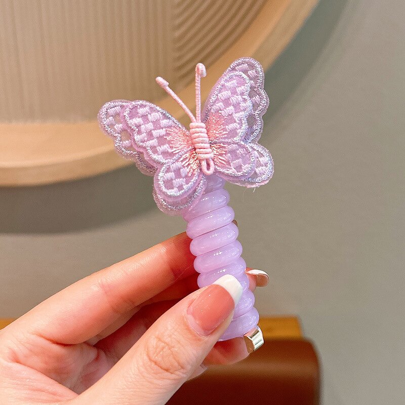 Elastic Hair Ties Manufacturer - High Ponytail Girls Children Antique Butterfly Braid Hair Rope Plastic for Girls Women Children