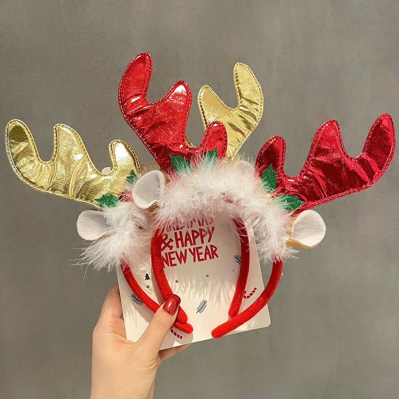 Hairband Manufacturer - Christmas New Year for Kids Cartoon Xmas Tree with Bow Antlers for Girls