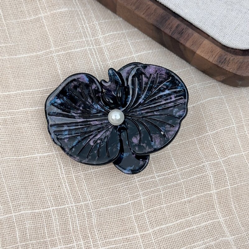 Hair Clip Manufacturer - Korean Style Elegant Vinegar Texture Butterfly Orchid Duckbill Clip Niche Bangs