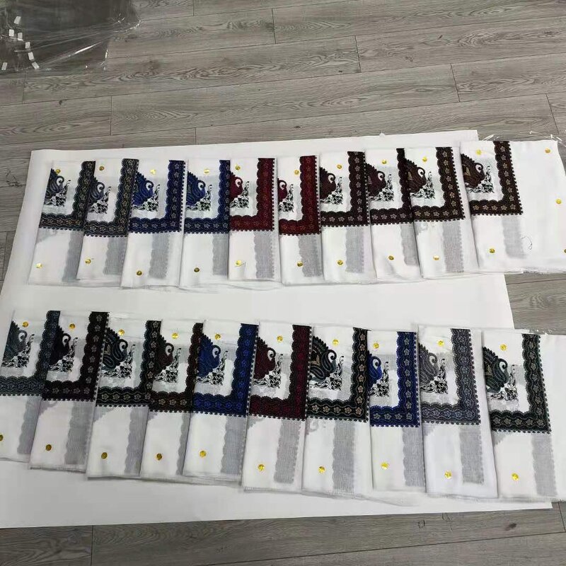 Head Scarf Manufacturer - Ethnic Woolen Pashmina Keffiyeh Embroidered Border Omani Masar Prayer for Men