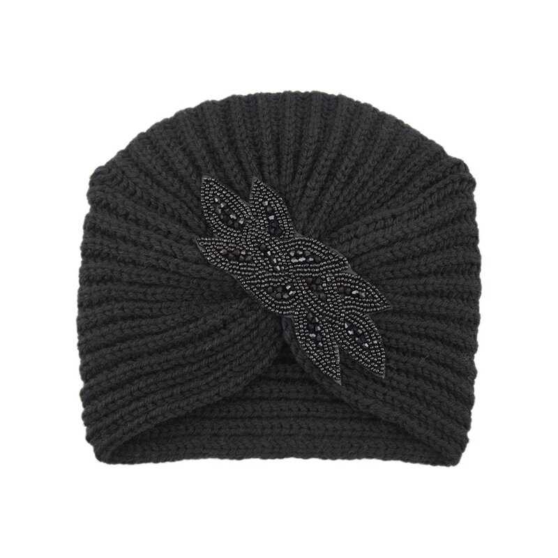 Headbands Manufacturer - Women's Winter Knitted Handmade Satin Elastic Bands Bows for Hair