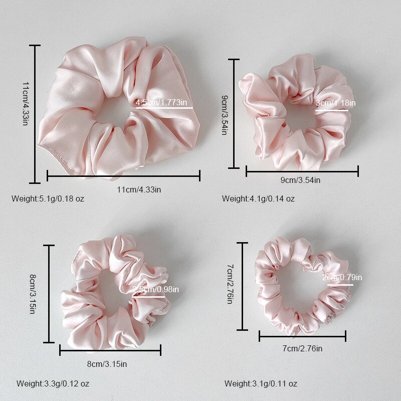 Hair Scrunchies Manufacturer - Solid Color High-Grade Satin 100 Mulberry Silk for Girls Hair Hands