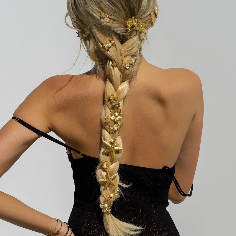 Hair Clips Manufacturer - Waterproof Gold Plated Stainless Steel Pearl Duckbill Clip for Women