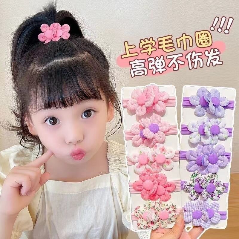 Fabric Hair Ties Manufacturer - Wholesale Cute Little Girl Princess Baby Flower Bow Children's Elastic for Women