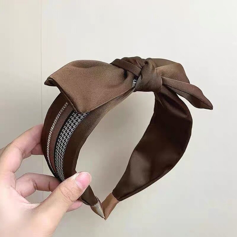 Hair Band Manufacturer - New Solid Color Bow Wide Edge Simple for Women