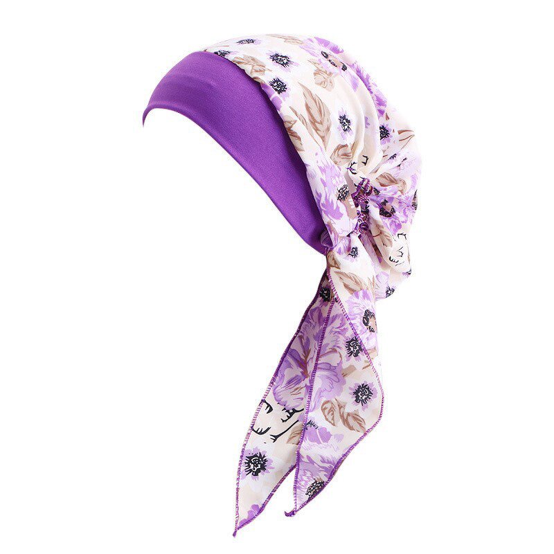 Head Wrap Manufacturer - Fashion Elastic Band Hijab Muslim Pre-tied Scarf Turban for Female