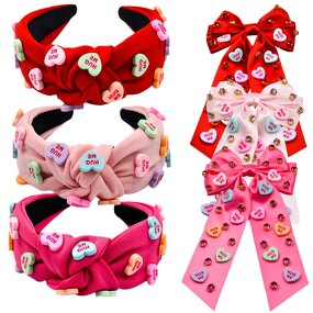 Hair Clip Set Manufacturer - Valentine's Day Fashion Letter Bow for Women Headband Hairpin as Gift