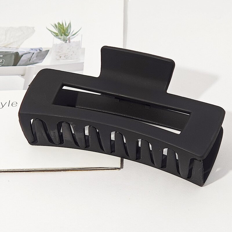 Hair Claw Clip Manufacturer - Wholesale New Fashion Large Matte Plastic Rectangle for Girls Women