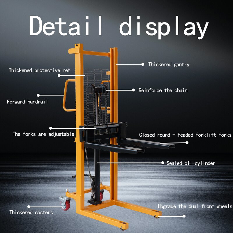 Manual Stacker Trucks Manufacturer - 400 KG 1.1M with Platform Portable Hydraulic Fork Lift