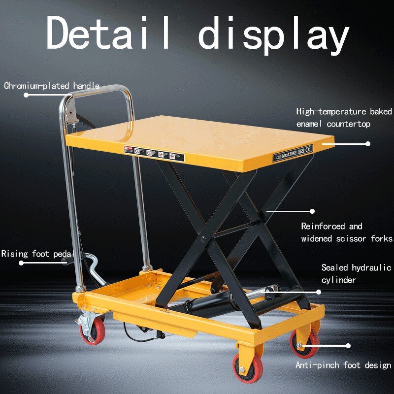 Manual Scissor Table Lift Manufacturer - 500 KG 1600*800MM Hydraulic Table Lifter Large Size Platform
