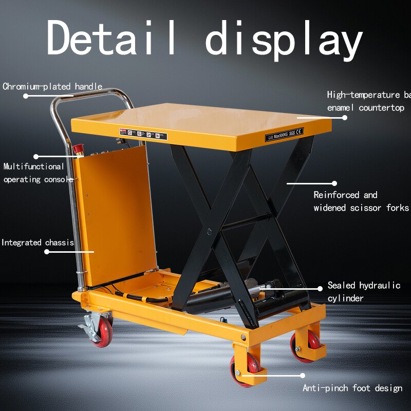 Semi-Mobile Electric Scissor Lift Table Manufacturer - JIALITE 500KG 1.5M Portable Car Scissors Lift