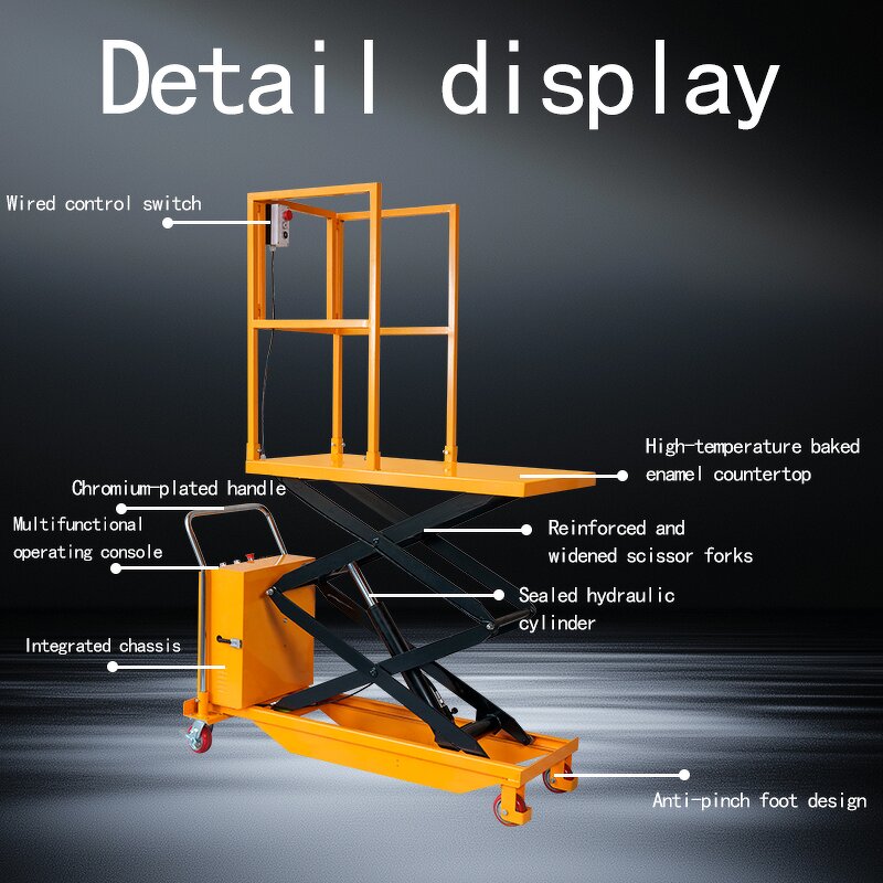 Portable Electric Scissor Lift Table Manufacturer - JIALITE Compact 2M Lifting Height 500KG Mobile Aerial Platform