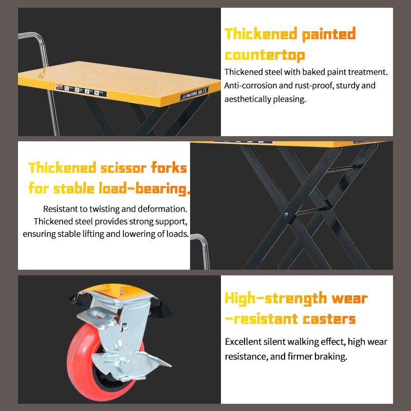 Scissor Table Lift Manufacturer - 2000 KG 1M Manual Hydraulic Large Platform Hand Lifting Truck