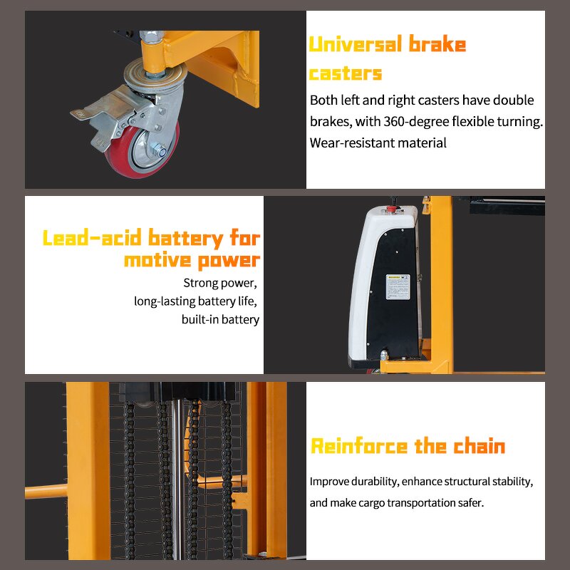 Electric Forklift Manufacturer - JIALITE EPJ5170 1.7M 500kg Capacity Platform Stacker Two-Stage Mast Lead-Acid Battery