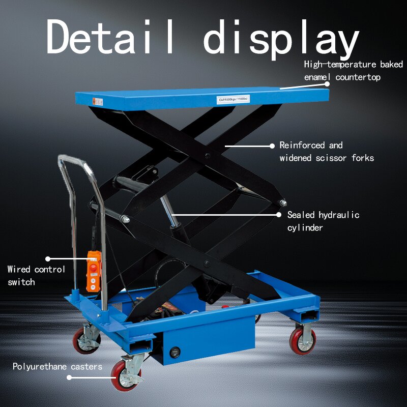 Portable Electric Scissor Lift Table Manufacturer - JIALITE SJY5015 500KG 1.5M 1010x600mm Small Warehouse Handling