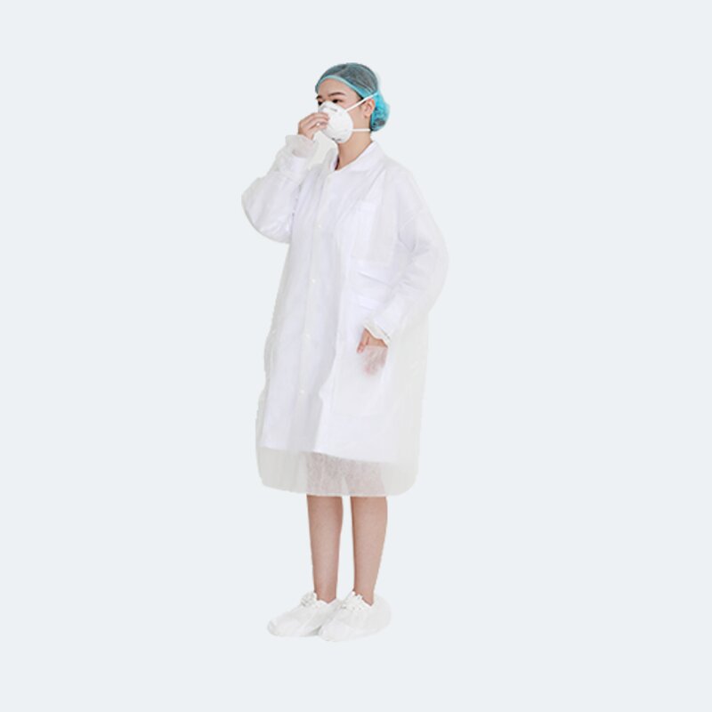 Disposable Lab Coat Manufacturer - Wholesale Hospital Nursing Uniform Coat White PP Non Woven