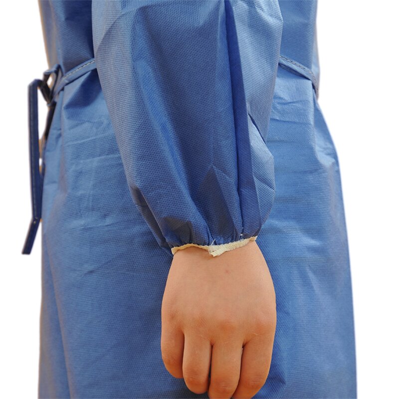 Disposable Isolation Gown Manufacturer - Non Woven SMS 45gsm 120x140 cm Knit Cuff