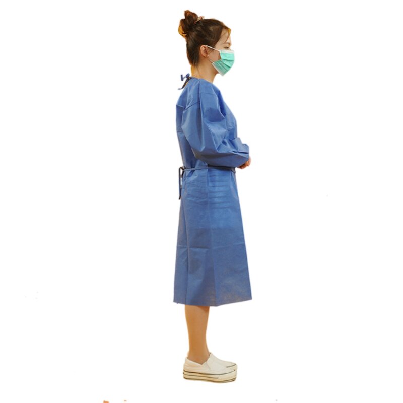 Disposable Isolation Gown Manufacturer - Non Woven SMS 45gsm 120x140 cm Knit Cuff