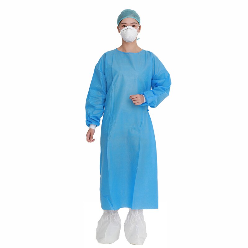 Surgical Gowns Manufacturer - Level 1 2 Wholesale Non-woven Fabric Blue SMS PP Waterproof Disposable
