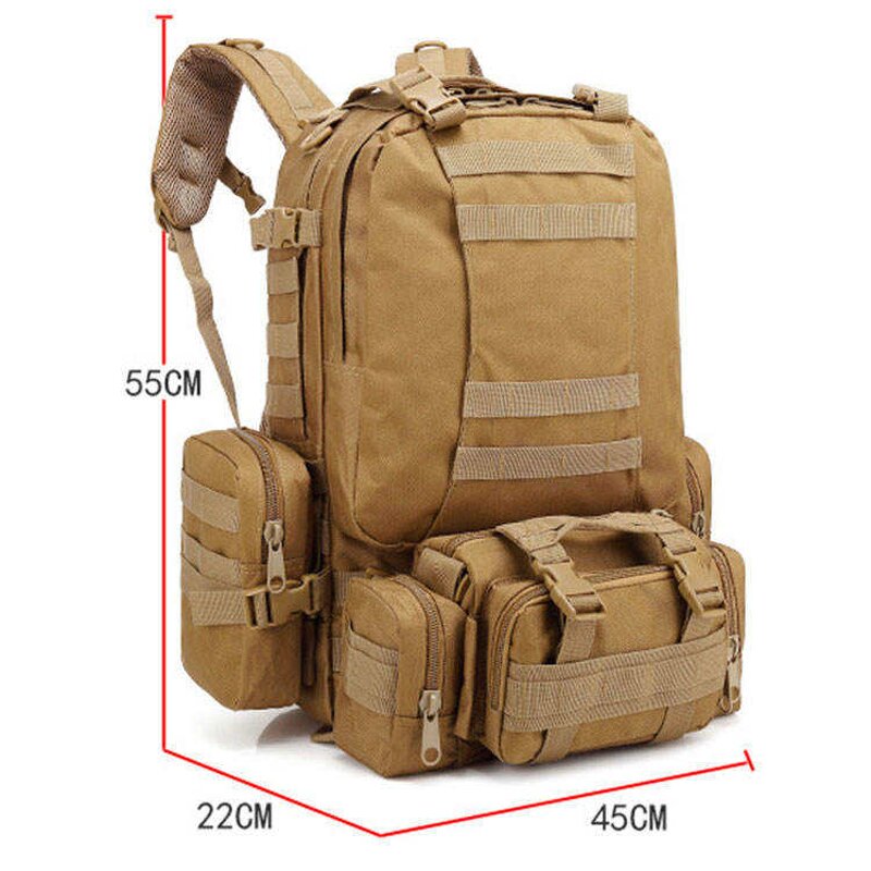 Tactical Backpack Manufacturer - Multi-function 3D Hiking Urban Molle System Coyote Patches Grey 40l-80l 900d