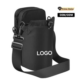 Magnetic Cross Body Gym Bag Manufacturer - 900D Oxford Waterproof Small Black Phone Fitness Bottle Holder