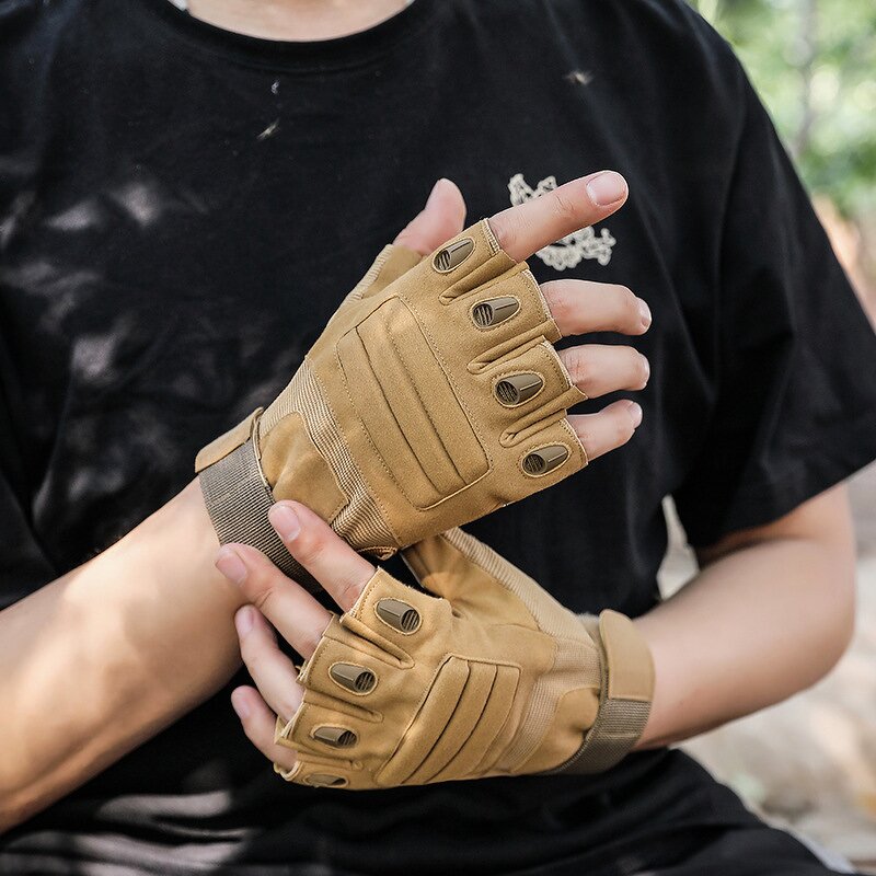 Fingerless Tactical Gloves Manufacturer - Leather Half Finger