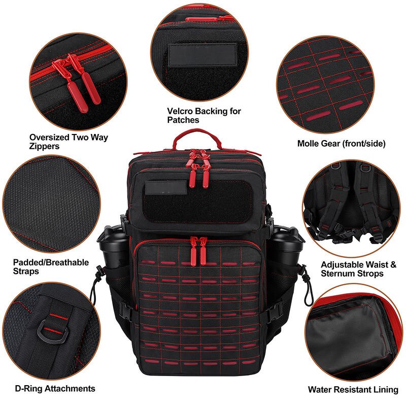 Outdoor Hiking Backpack Manufacturer - 45L Molle Black Assault Pack Sport Travel Camping Rucksack Mochila