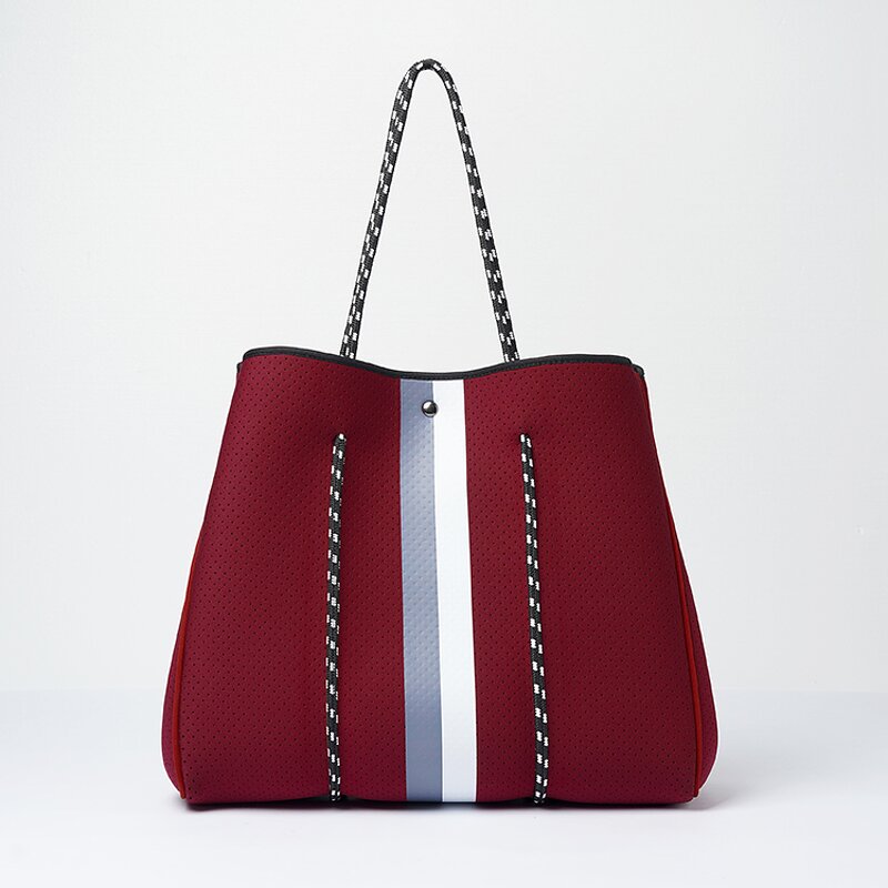 Ladies Perforated Neoprene Tote Bag Manufacturer - In Stock Summer Large Shoulder Beach for Women