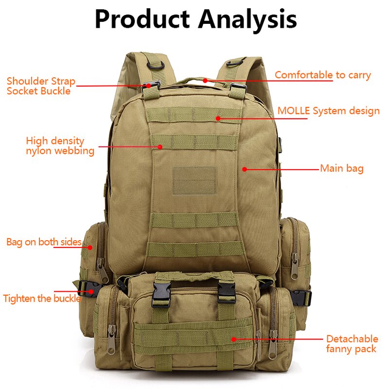 Tactical Backpack Manufacturer - Bolso Tactico Morral Para Hombre De Colores 45 Lts Bolsos Tactico Morral