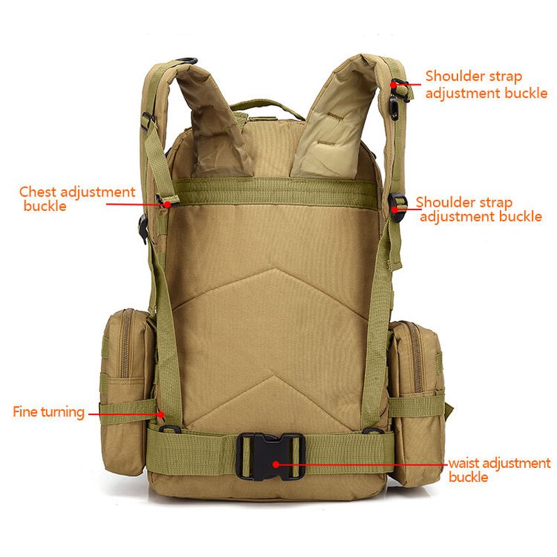 Tactical Backpack Manufacturer - Multi-function 3D Hiking Urban Molle System Coyote Patches Grey 40l-80l 900d