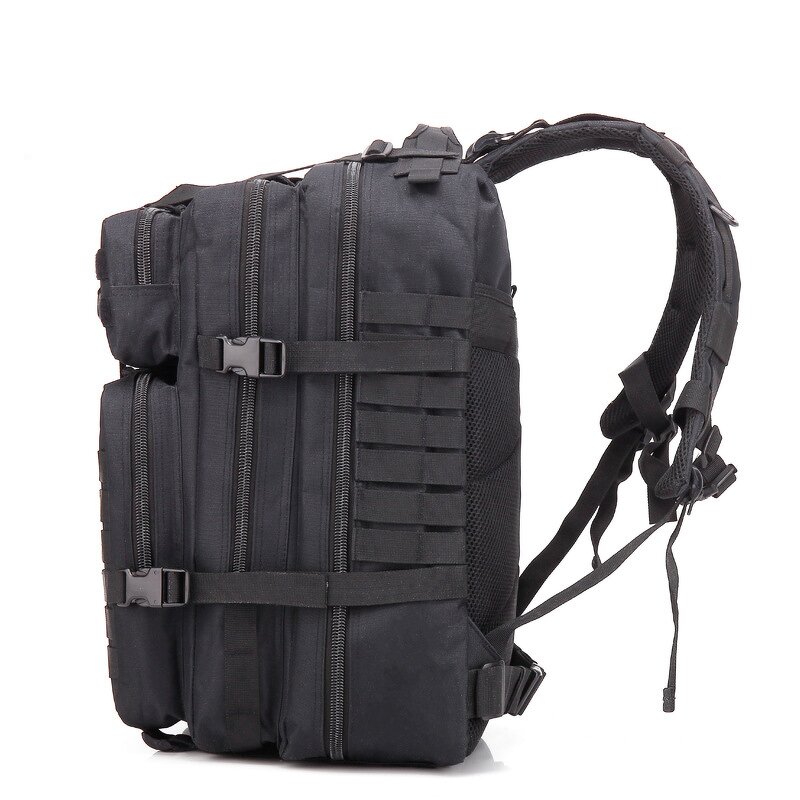 Outdoor Tactical Backpack Manufacturer - Wholesale 45L Waterproof Hiking Survival Black Mochilas