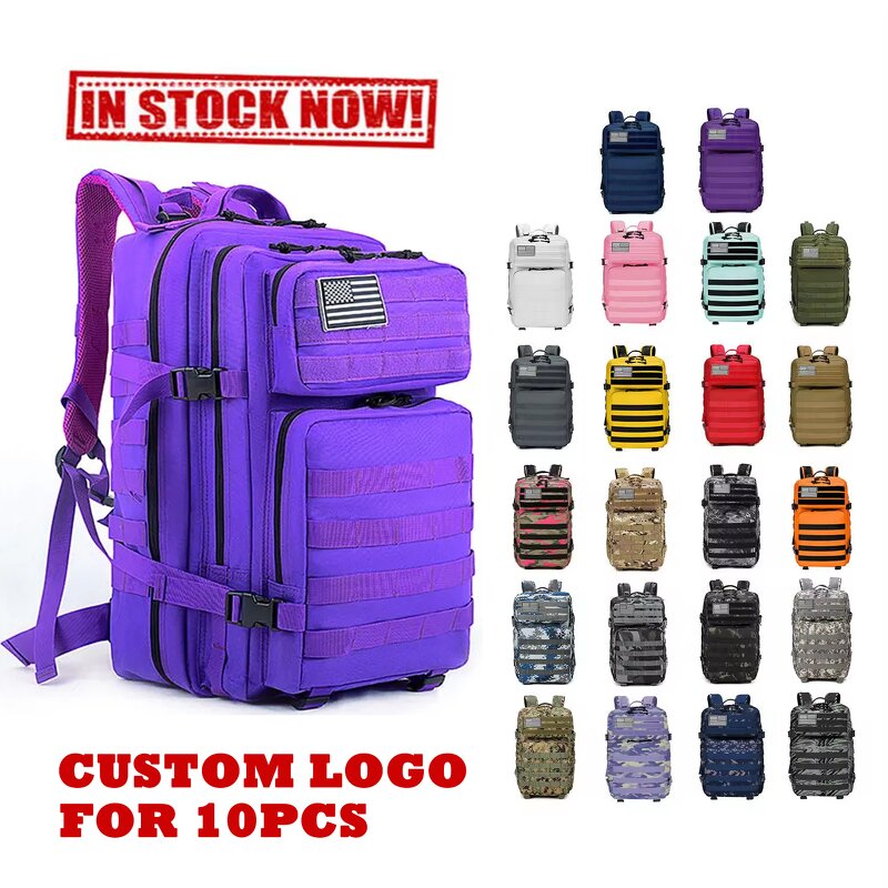 Nylon Tactical Backpack Manufacturer - Hot 45L Water Resistant Custom logo OEM Hiking for Outdoor Sports Bag