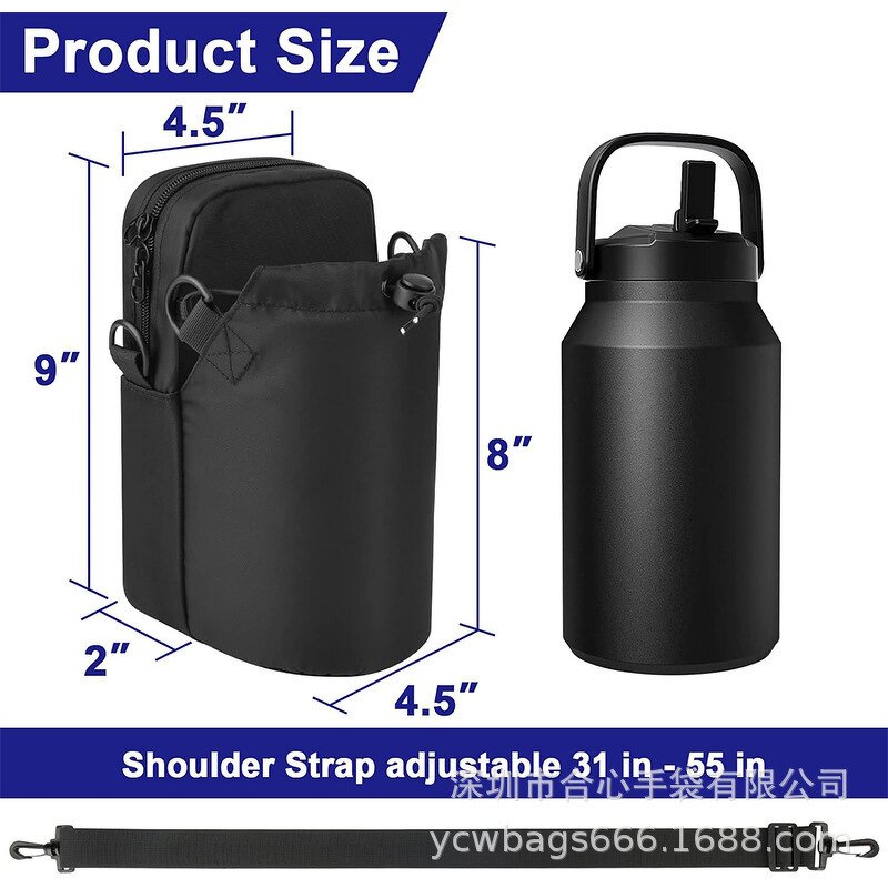 Magnetic Cross Body Gym Bag Manufacturer - 900D Oxford Waterproof Small Black Phone Fitness Bottle Holder